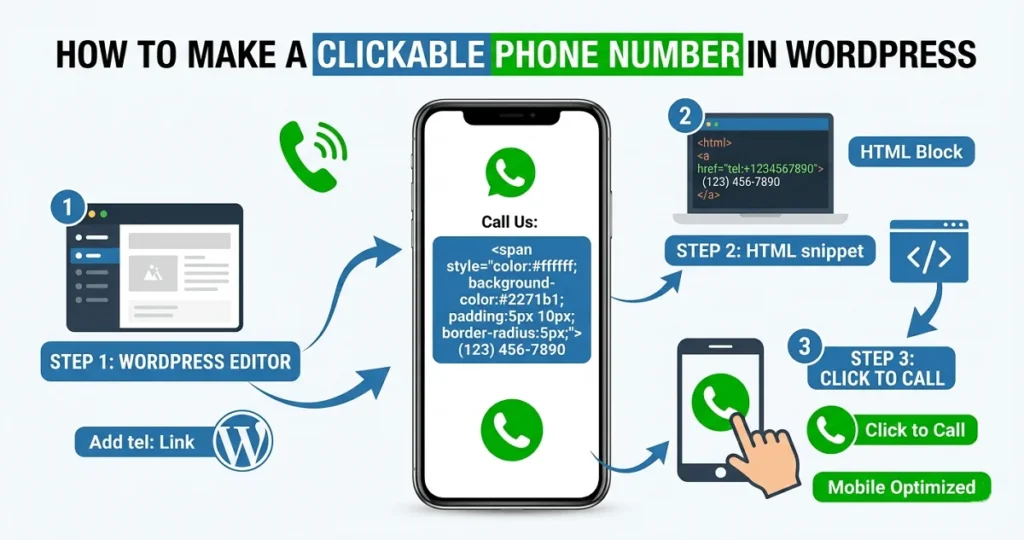 How to Make a Clickable Phone Number in WordPress