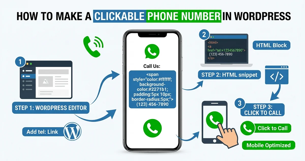 How to Make a Clickable Phone Number in WordPress